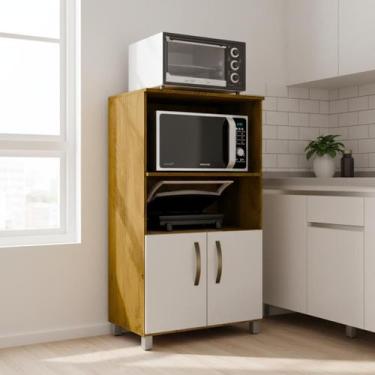 Imagem de Balcão Cozinha para Forno Elétrico Micro-ondas Multiuso com 2 Portas e