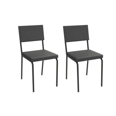Imagem de Cadeira De Cozinha Zaria 2c128prf Aço Kit 2 Un Preto-ano Preto - Kappesberg