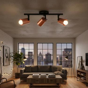 Imagem de Spot Sobrepor Direcionável Fokus Trilho Triplo 3 E27 Mod Cob