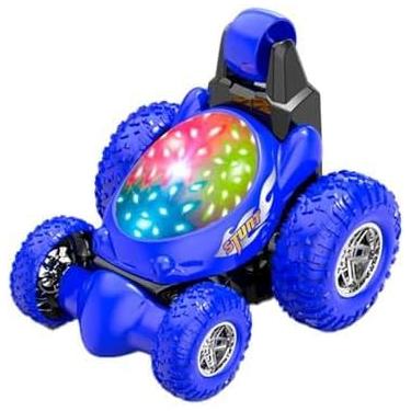 Imagem de Carro de Controle Remoto Mini Crazy 360°, Luzes LED Coloridas, Rodas Off-Road, DM TOYS (Azul)