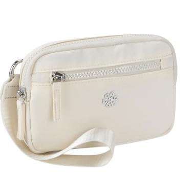 Imagem de questAll Carteira feminina leve, impermeável, de nylon, RFID, bolsa de viagem multifuncional, design prático 9103, Bege