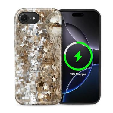 Imagem de casesok Capa para iPhone 16e, compatível com MagSafe, capa rígida de camada dupla + capa de silicone, proteção total à prova de choque, para iPhone 16e-Golden Gliz Mosaic Tile Aesthetic