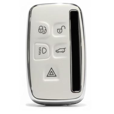 Imagem de Capa Protetora de Silicone Luxury para Chave Land Rover, Discovery, Velar, Range Rover Evoque, Sport, Vogue (BRANCO, MODELO 01)
