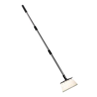 Imagem de Asixxsix Pá de Limpeza de Jardim, pá Plana de Aço Inoxidável Resistente Com Alça Ajustável de 1,6M, Raspador de Piso Multifuncional para Remoção de Ervas Daninhas, Escavação de Neve