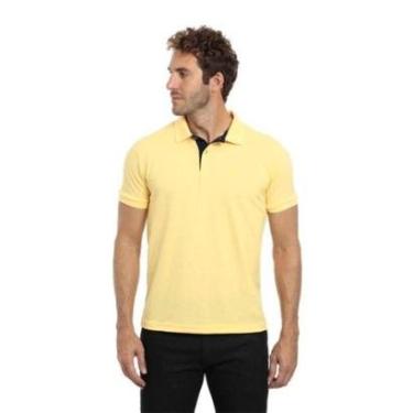 Imagem de Camisa Polo Hugo Deleon Piquet Slim Lisa Amarela-Masculino
