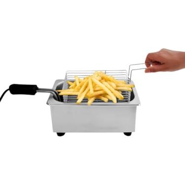 Imagem de Fritadeira Elétrica Tacho Industrial Cozinha Óleo. Cor Inox Frequência 60 110v