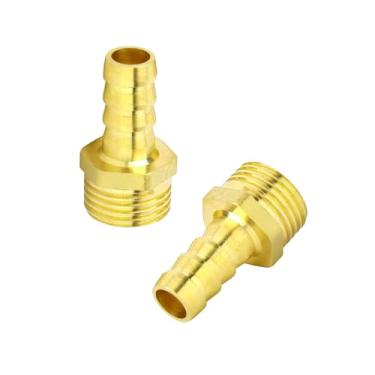 Imagem de AQUADIAI Mangueira de latão com encaixe de farpa de 3/20.3 cm x 1/4 macho NPT conector de encaixe de alta pressão para sistemas de água combustível ar óleo (pacote com 2)