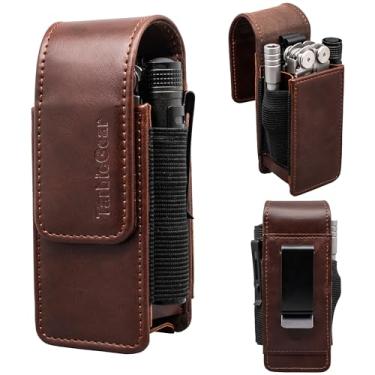 Imagem de TarbicGear Coldre multiferramentas com clipe de cinto para homens, bainha de couro multiferramentas para cinto, organizador de bolso para trabalho, adequado para Leatherman, SOG, Gerber Tools, café