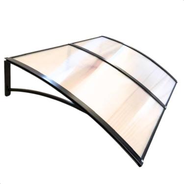 Imagem de Toldo para Area Externa, Toldo Policarbonato 100 a 200x70cm Alta Resistência, Proteção Uv Area Externa Portas e Janelas(Preto c/translucido,150x70cm)