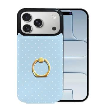 Imagem de Lyforaz Capa carteira compatível com iPhone 17 Pro com suporte para cartão, anel de dedo de rotação de 360°, bloqueio de RFID, botões duplos protetores à prova de choque para ip17 Pro 16,3 polegadas