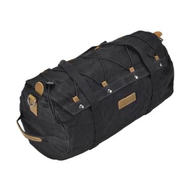 Imagem de Bolsa de assento de motocicleta, bolsa de armazenamento traseira de lona portátil pendurável, acessórios de ciclismo retrô à prova d'água ao ar livre com zíper e fivela para vários climas