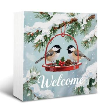 Imagem de Sinais de decoração de Natal, placa de caixa de madeira decorativa, decoração de dia de Natal, decorações de mesa de sala de estar, arte de decoração de mesa, presente inspirador para amigos ou