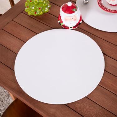 Imagem de Capa de Sousplat 35cm em Tecido Oxford 100% Poliéster - Capa Redonda para Base de MDF, Lavável e Elegante (Não Acompanha Base) (Palha)