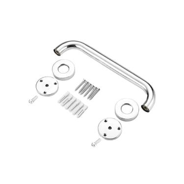 Imagem de Kit Alça de Apoio Alumínio Barra 60cm Acessibilidade Segurança Idoso Banheiro Box Parede Corrimao Suporte Anti Queda - Corrimão de Segurança Antiderrapante Anti-Queda - Suporte para Box(1 Unidades)