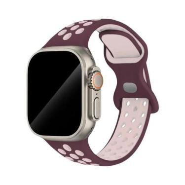 Imagem de Pulseira De Borracha Colorida Para Apple Watch Band 44mm 45mm 46mm 49m