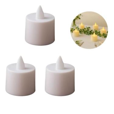 Imagem de Kit 3 Vela Led Com Bateria Inclusa Luz Branca Quente Amarela Branco