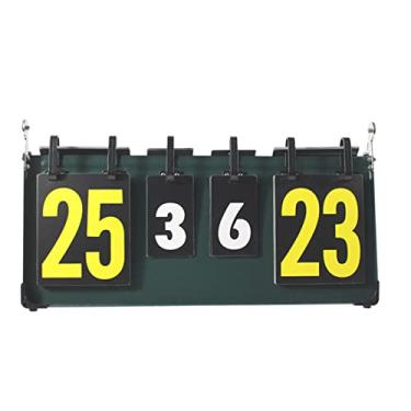 Imagem de uhyOHF Flipper de placar, mesa portátil flip marcador de pontuação esportiva de 4 dígitos para esportes, tênis de mesa, basquete, vôlei, ambientes internos e externos (