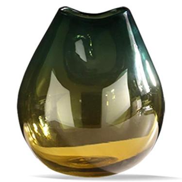 Imagem de Vaso de vidro para flores, vaso de flores para flores, moderno, leve, luxuoso, vidro gradiente, vaso grande, sala de estar, mesa de jantar, arranjos de flores, ornamentos, todos combinam com