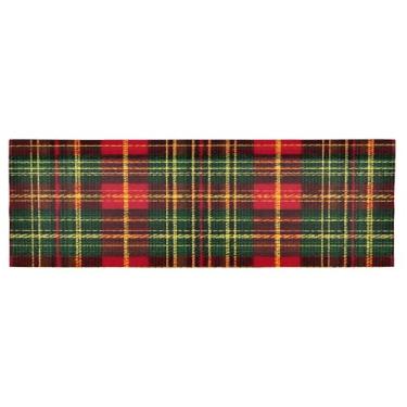 Imagem de CEBUGI Cortina blackout para janela – Cortinas de proteção de privacidade para cozinha/banheiro/sala de estar/lavanderia (137 x 45 cm, 1 painel, xadrez tartan de Natal)