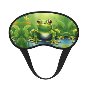 Imagem de Máscara de dormir blackout com estampa de sapo de desenho animado, máscara para os olhos, macia, leve, para dormir, meditação, viagem, ioga