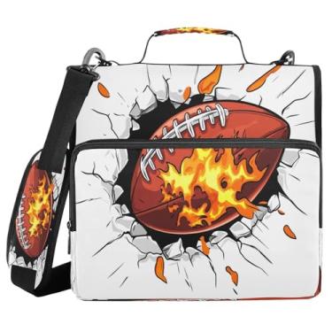 Imagem de Fichário com zíper de rúgbi 3D que quebra a parede com alça e alça de ombro, fichários de 3 anéis de 3 cm