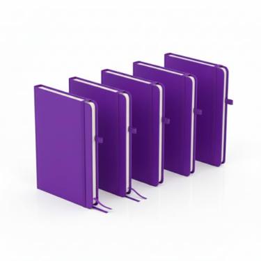 Imagem de Caderno de anotações com elástico no tamanho A5, suporte para caneta, capa dura em material sintético, miolo 80 folhas pautadas na cor bege. Caderno A5 Capa em PU (21x14,5) (10, Roxo)