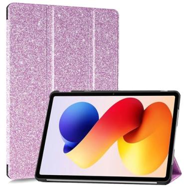 Imagem de Caweet Capa para Xiaomi Redmi Pad 2 PRO 12,1 polegadas lançado em 2025, capa traseira rígida leve com suporte triplo com hibernar/despertar automático, roxo brilhante