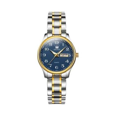 Imagem de Relógio De Pulso Feminino Elegante Luminoso À Prova d'Água Em Aço Inox