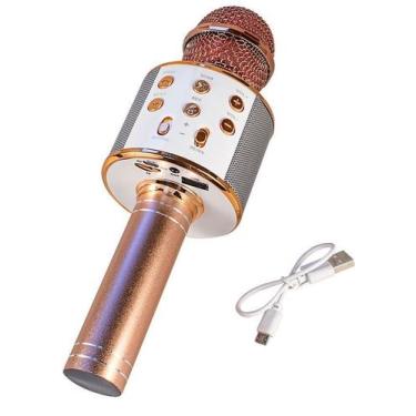 Imagem de Microfone Karaoke Sem Fio Microfone Bluetooth - Rose - Microfone Bluet