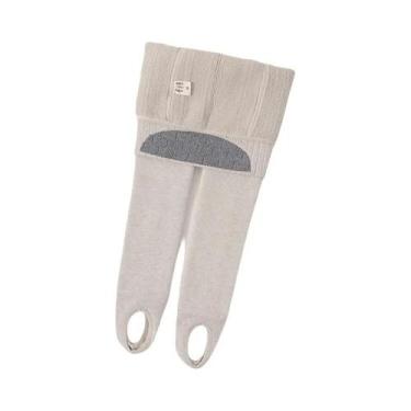 Imagem de Calças de inverno para meninas forro de pele leggiging skinny lã quent