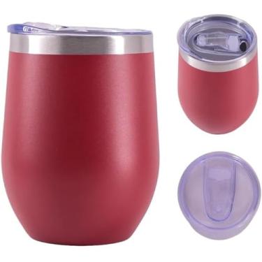 Imagem de Copo Térmico de Aço Inoxidável, 350ml, Tampa Hermética, Branco, Cilíndrico, Moderno, para Café e Bebidas vinho