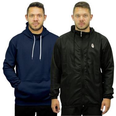 Imagem de Jaqueta Corta Vento Moletom Masculino Feminino Kit 2-Masculino