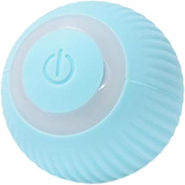 Imagem de Bola Giratória Inteligente para Pets Recarregável USB – Brinquedo Interativo Rosa para Cães e Gatos (azul)