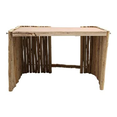 Imagem de Acouto Hamsters, Coelhos e Porquinhos-da-índia Pequenos de Madeira para Animais de Estimação - Cabana de Macieira Respirável Com Design Seguro e Não Tóxico, Perfeita para Esconder e Relaxar Em Casa