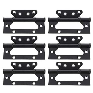 Imagem de LiebeWH Dobradiça de Porta, Dobradiças de Rolamento Abertas Planas de Liga de Zinco, Encaixe de Hardware para Móveis de Janela, Plana Preta