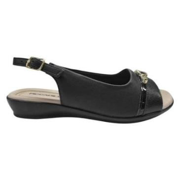 Imagem de Sandália Piccadilly Camila Rasteira Feminina - Preto 39-Feminino