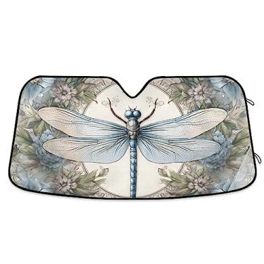 Imagem de Rose Dragonfly Palace Wind Carpet Car Sun Shade Para-brisa Dobrável, Persiana de Janela de Carro, Proteção UV de Carro, Acessórios de Janela de Carro