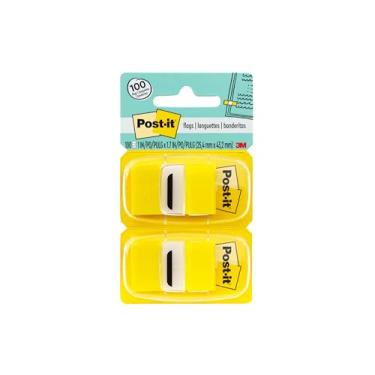 Imagem de Post-it Bandeiras de marcação de valor em dispensador, amarelo, 2,54 cm de largura (680-YW2) 50 páginas (pacote com 12)