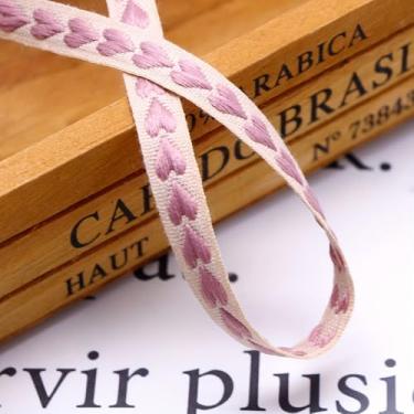 Imagem de 1 rolo de fita decorativa de 10 metros, rolo de fita costurada, tecido jacquard para embrulho de presente, decoração de dia dos namorados, decoração de presente (estilo 2)