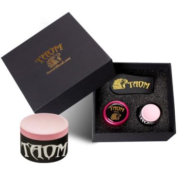 Imagem de YEUEK TAOM Suporte de giz de piscina em formato redondo prático acessórios de bilhar mini estojo magnético com ponta de giz recipiente caixa redonda de bilhar, ferramenta de ponta de taco modelador