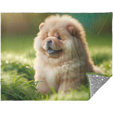 Imagem de Cobertor de cachorro Puppy Chow Chow para presente de sofá para mulheres 177,8 cm x 139,7 cm rosa cobertor super macio personalizado