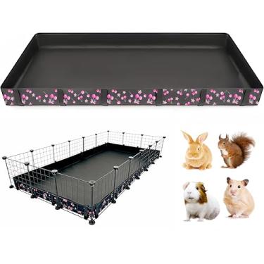 Imagem de DZWLKJ Forro de gaiola de porquinho-da-índia, base de lona lavável, gráfico de cereja, 91 cm x 182 cm, reutilizável para coelho, chinchila, ouriço, furão e outros animais pequenos.