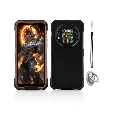 Imagem de Capa para OSCAL Tank 1, capa de telefone KONXISA com fivelas e cordões, capa protetora de material TPU premium, capa protetora com arranhões, resistente a quedas, anti-impressão digital, preta