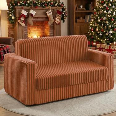 Imagem de HABUTWAY Sofá-cama dobrável, cadeira conversível 2 em 1 com apoio de braço, cama de cadeira dobrável portátil, sofá confortável, sofá preguiçoso multifuncional para sala de estar, quarto, dormitório