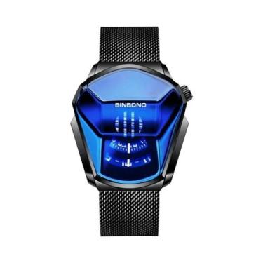 Imagem de Relógio Masculino Grande Preto À Prova D'Água Estilo Empresarial Binbo
