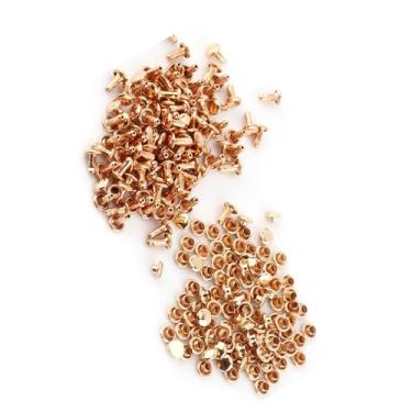 Imagem de Generic Tampa Dupla Rebite Tubular Metal Couro Artesanato Reparos Pinos para Bolsas Sapatos Chapéus 100 Peças 3/8 Polegadas (Ouro)