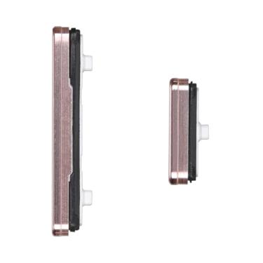 Imagem de BESJMYT Substituição do botão liga/desliga e botão de volume para Samsung Galaxy S22 5G Botão lateral liga/desliga e botão de volume modelo de substituição: SM-S901U SM-S901U1 Rosa dourado