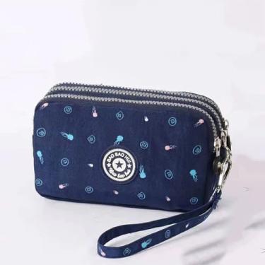 Imagem de Carteira de pulso de grande capacidade - Bolsa feminina de nylon estampada à prova d'água, Ya-36, Small