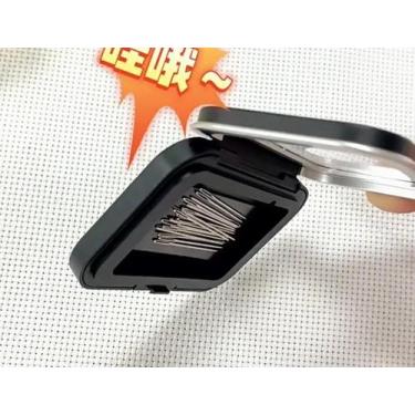 Imagem de Estojo Retangular Magnético Preto Para Agulhas De Costura, Armazenamen