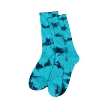 Imagem de Meias Tie-dye Unissex Para Homens E Mulheres, Meias Longas De Skate Pa